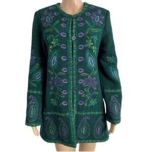 Linea By Louis Dell’Olio embroidered wool Rayon Blended vintage Jacket Small